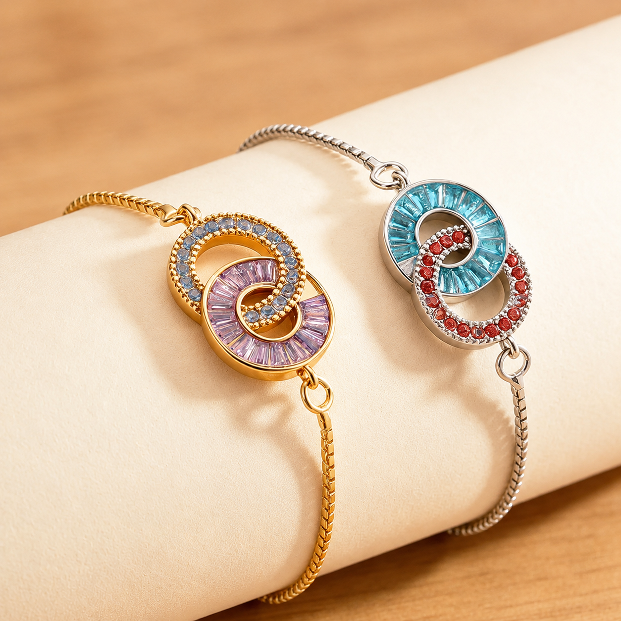 ForeverBond – Custom Two Stone Family Memory Bracelet