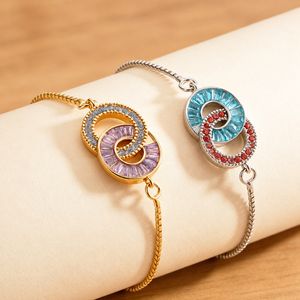 ForeverBond – Custom Two Stone Family Memory Bracelet