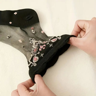 PetalSoft – Women’s Floral Pattern Comfort Glass Socks