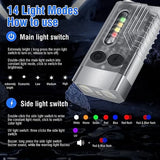 EDC Flashlight with Red UV Blue Light -Super Bright 1000LM