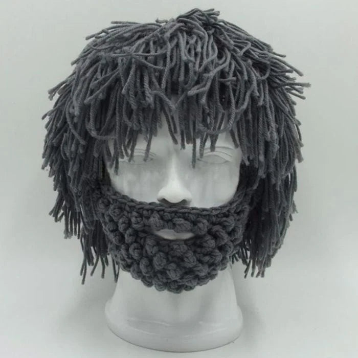 BeardBoss – Knitted Beard Beanie with Hair Wig