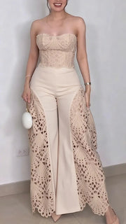 SunlitElegance - Breezy Embroidered Summer Co-Ord Set