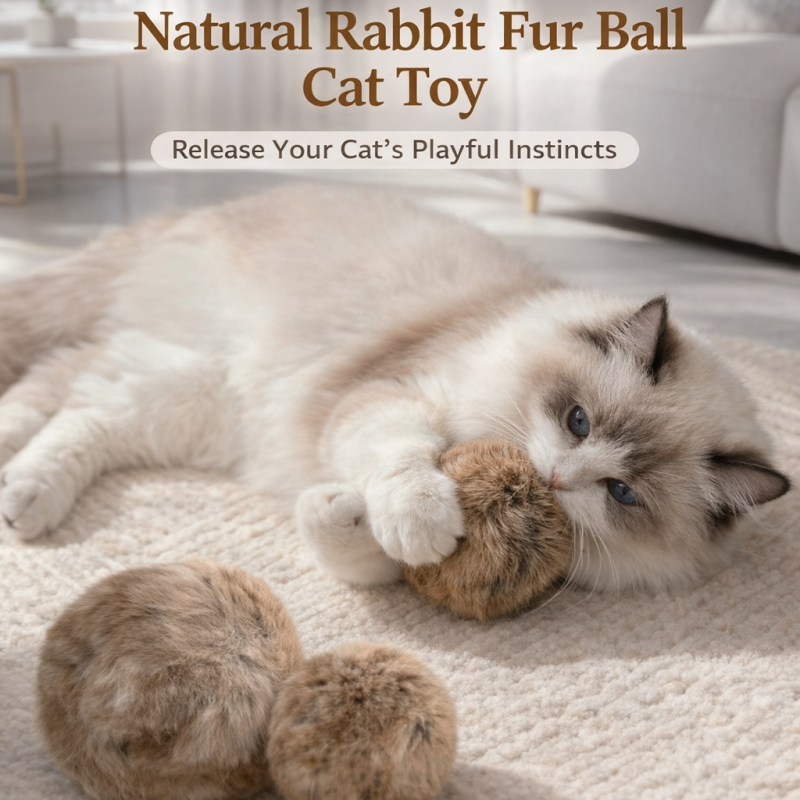 PurrBounce – Soft Fluffy Cat Toy Ball