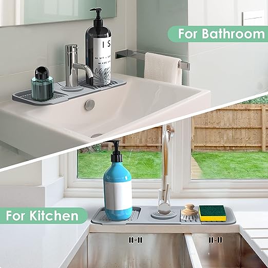 SplashMate - Adjustable Silicone Faucet Mat | Always Clean, Never Wet!