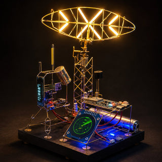 Handmade Cyberpunk Circuit Sculpture Lamp