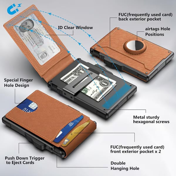 VaultOne - Premium RFID AirTag Wallet