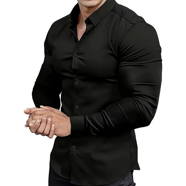 EternaStyle – Elegant Lapel Long Sleeve Shirt
