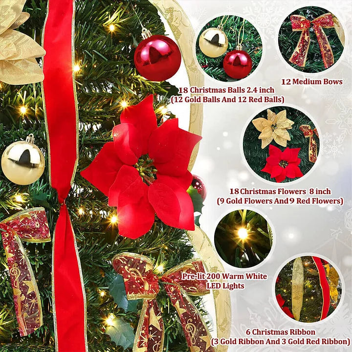 ScarletShine – Pop-Up Red Christmas Tree Set