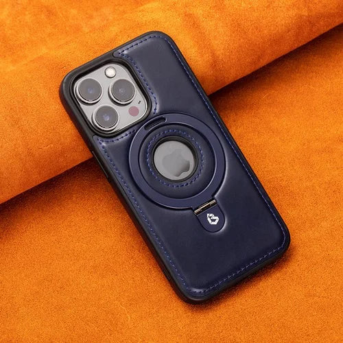 Super Luxury Invisible Stand iPhone Leather Case marnetic