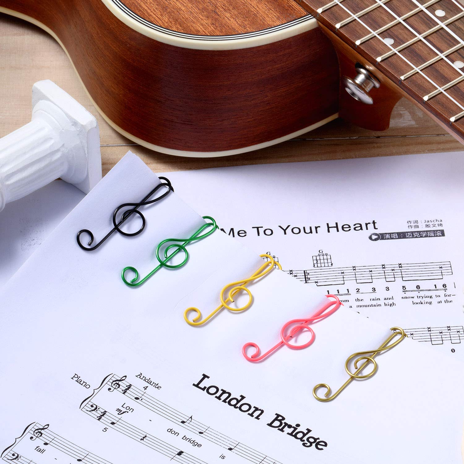 TuneTidy – Multicolour Paper Clips for Music Lovers (100 PCS)