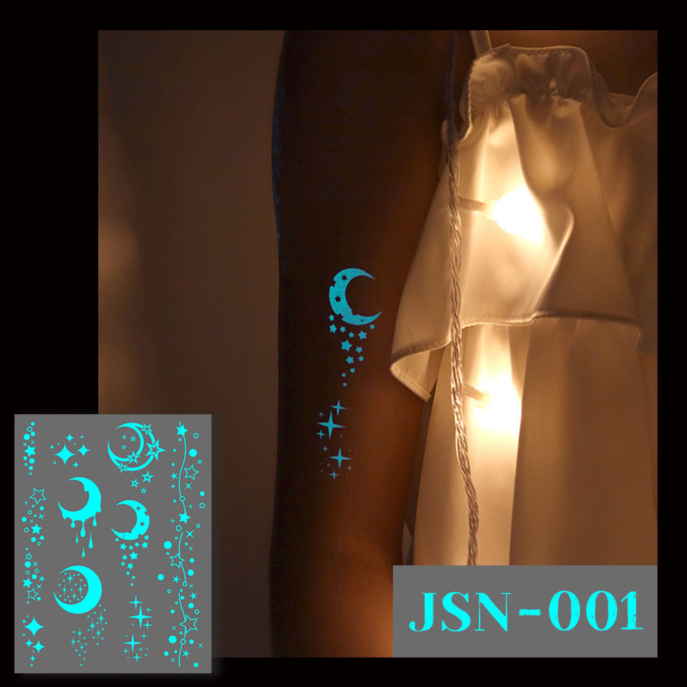 🔥Waterproof Blue Luminous Butterfly Tattoo Stickers - Temporary Body Art for Music Festivals & Parties