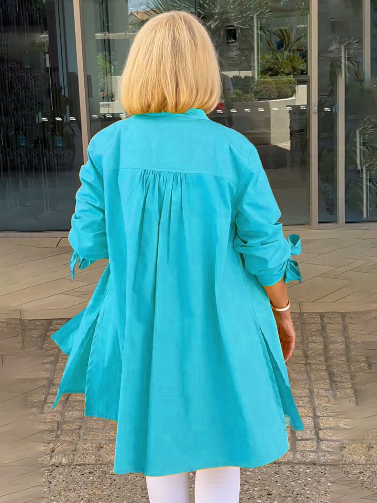 FlowLine – Women’s Long Cotton Swing Shirt Jacket