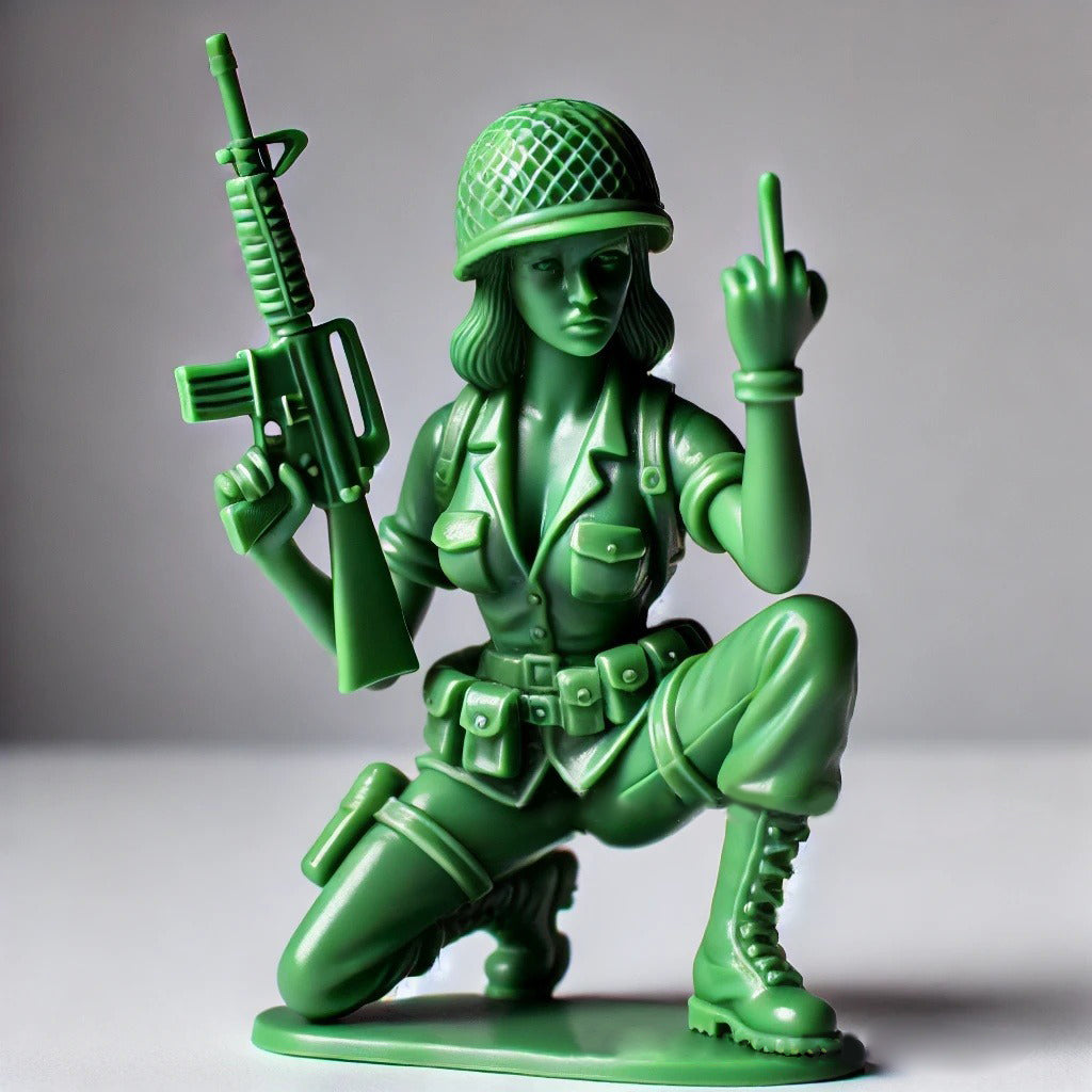 Funny Green Army Woman