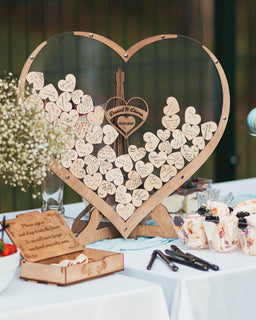 CherishFrame - Wooden Heart Guest Book