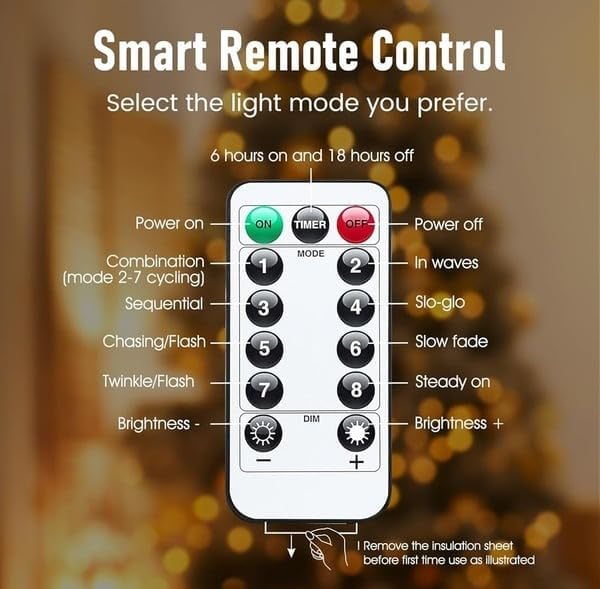 TwinkleGlow - 8 Modes LED String Lights