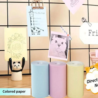 🌈Christmas Hot Sale 49% OFF - Portable Mini Printer , With 5 thermal papers + 5 self-adhesive papers + 3 colored papers + colored pens