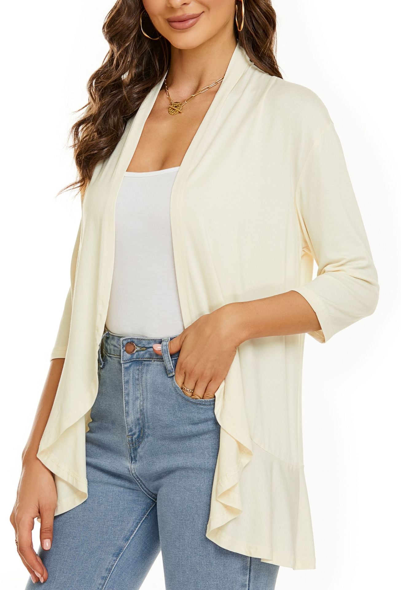 Velina - All-Season Open Cardigan | Light, Feminine & Flattering