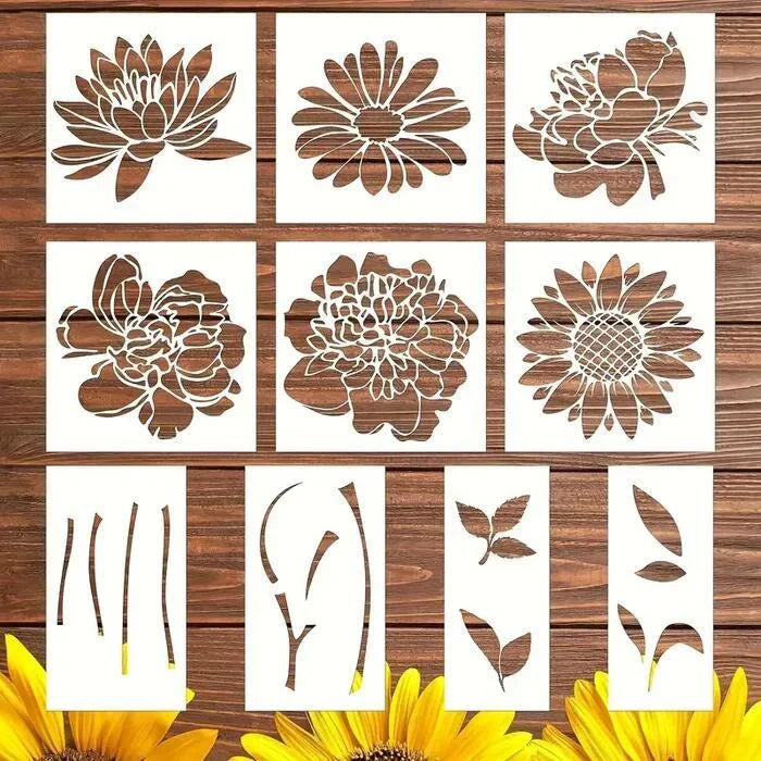 FloralFantasy - Creative Reusable Floral Stencil Kit