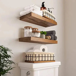 Artisanal Wooden Floating Shelves marnetic