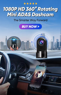 DriveVista – 1080P 360° Rotating Mini ADAS Dashcam