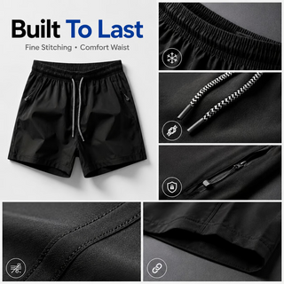 ❄️ Ice Silk Quick-Dry Athletic Gym Shorts 4-Piece Pack – Unrestricted Breathable Comfort