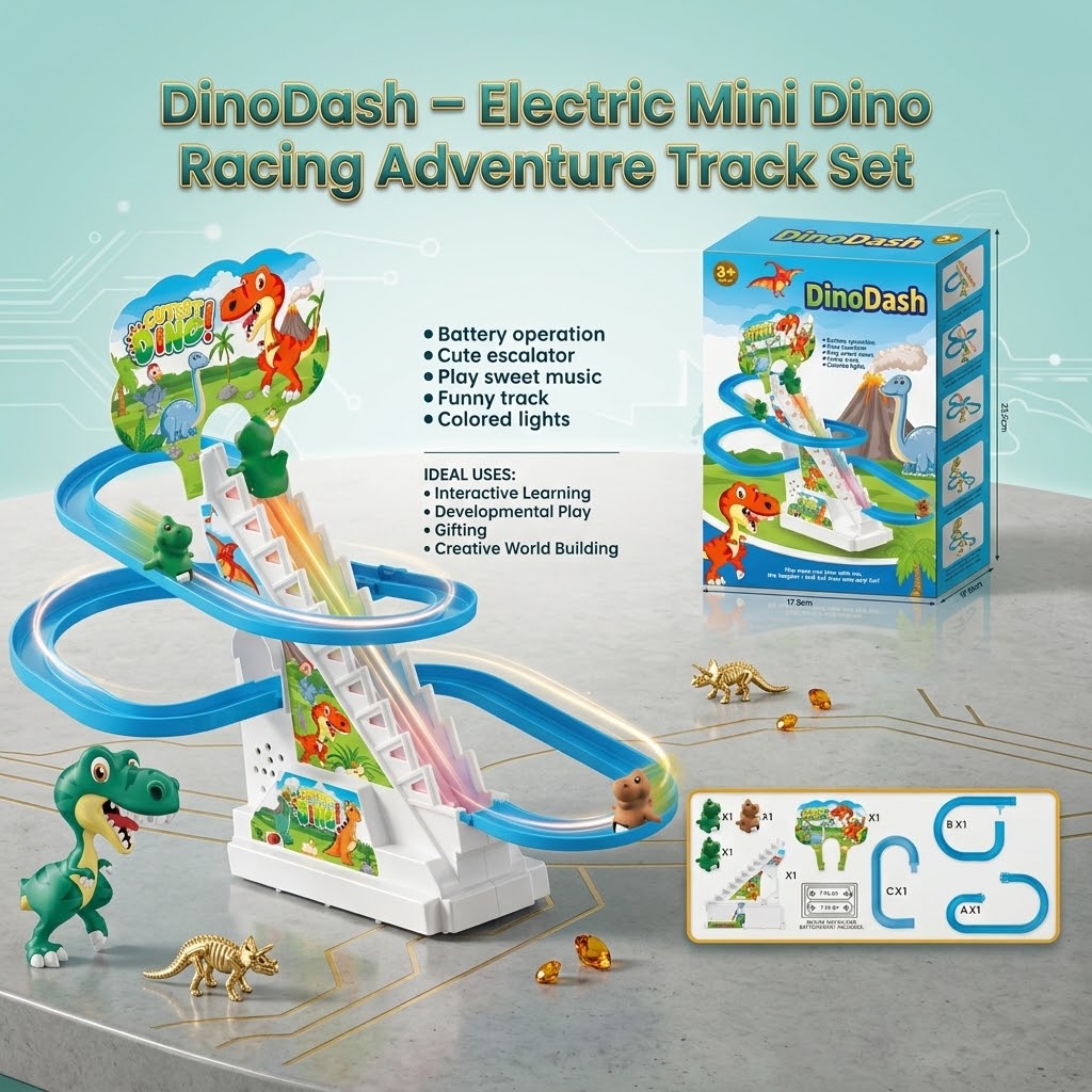 DinoDash – Electric Mini Dino Racing Adventure Track Set