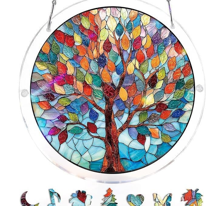 EmeraldFlame –  Acrylic 80 Pcs Suncatcher Puzzle