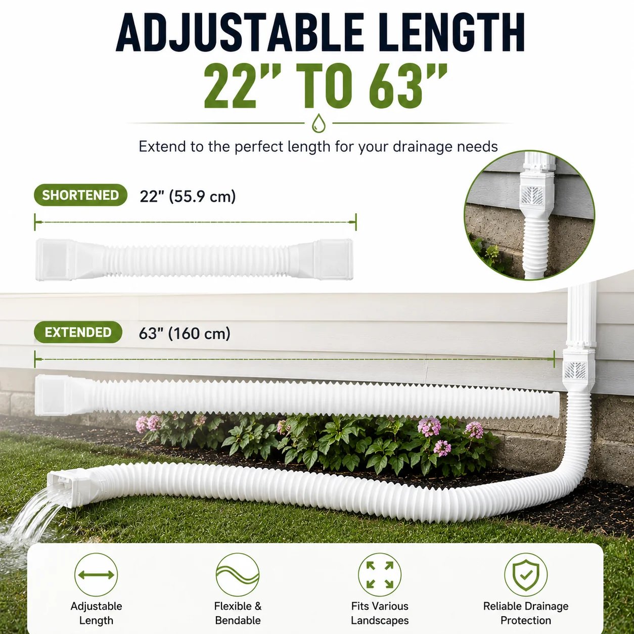 RainGuard – Flexible Downspout Extension Kit