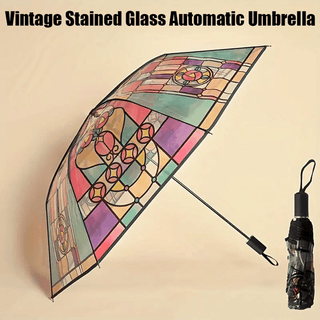 ClearVista | Hand-Painted Stained Glass Umbrella