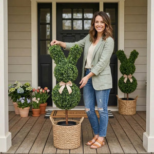 SpringHaven – Decorative 36" Bunny Topiary Set