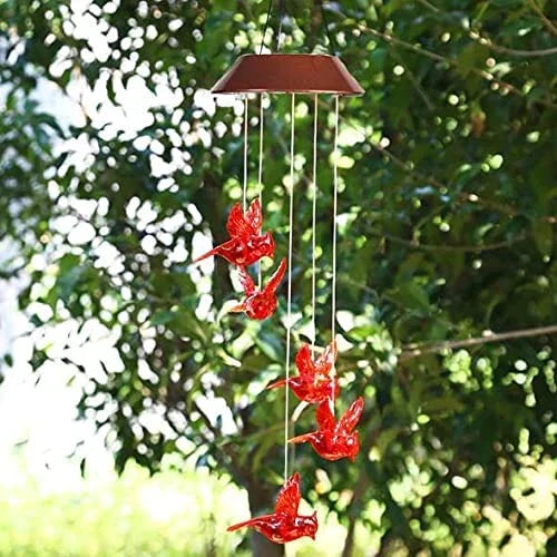 Sunlit Cardinal Bird Wind Chime