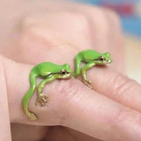 FrogGlam - Elegant Tree Frog Ring & Earrings