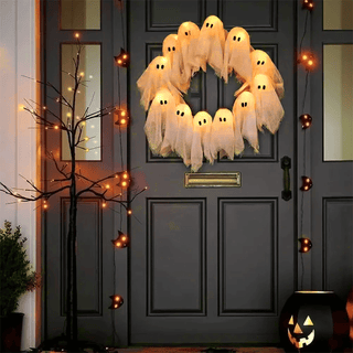 👻Halloween Glowing Ghost Wreath