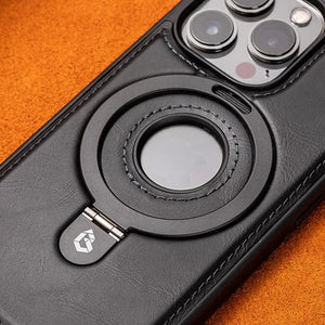 Super Luxury Invisible Stand iPhone Leather Case marnetic