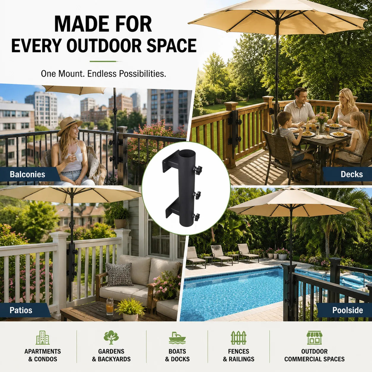 ShadeLock – Premium Deck Mount Umbrella Holder