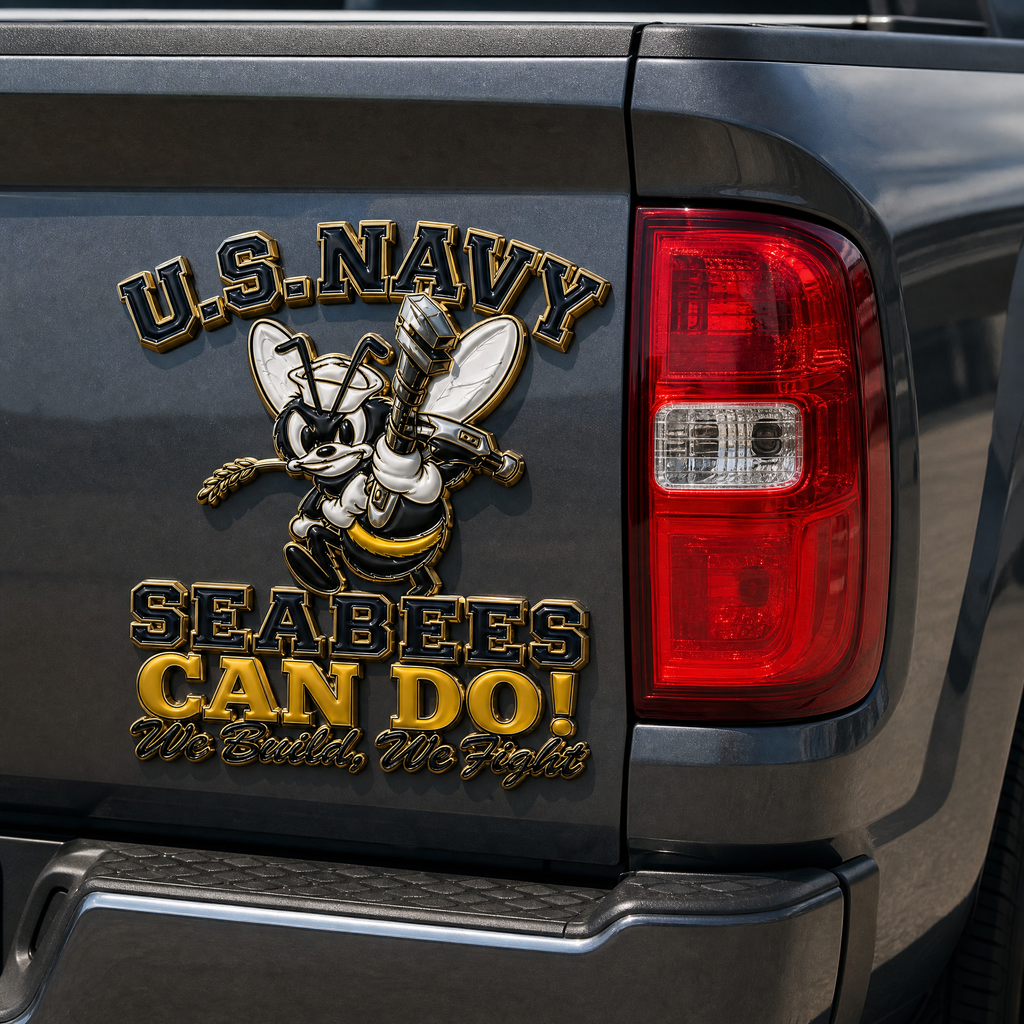 🐝 Last Day Promo: 49% OFF 🛠️U.S. Navy Seabees Veteran Pride CAN DO! Metal Car Emblem🔥Buy 2 Free Shipping Today✈️