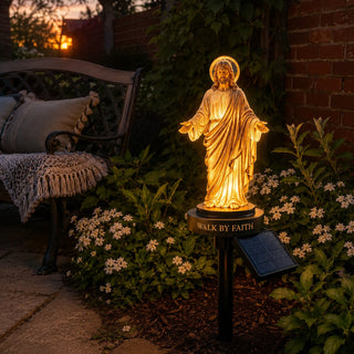 FaithGlow – Solar Jesus Garden Light