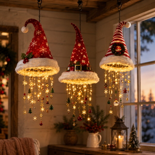 SantaGlow – Warm Light Christmas Hat Chandelier