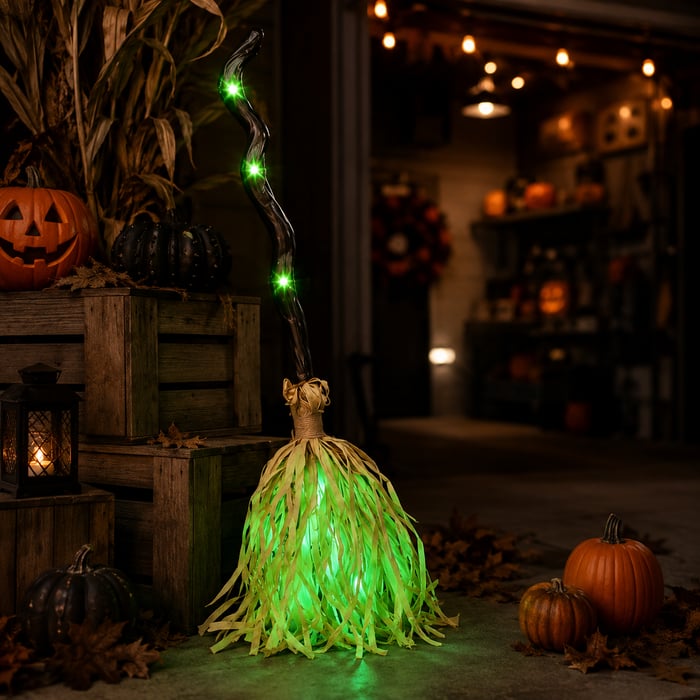 HauntedGlow – Motion Activated Halloween Broom Light