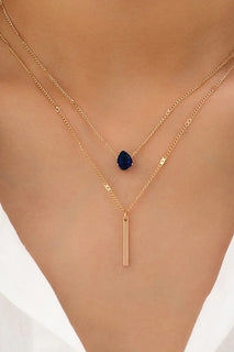 GlimmerFall – Rhinestone Tassel Stacking Necklace