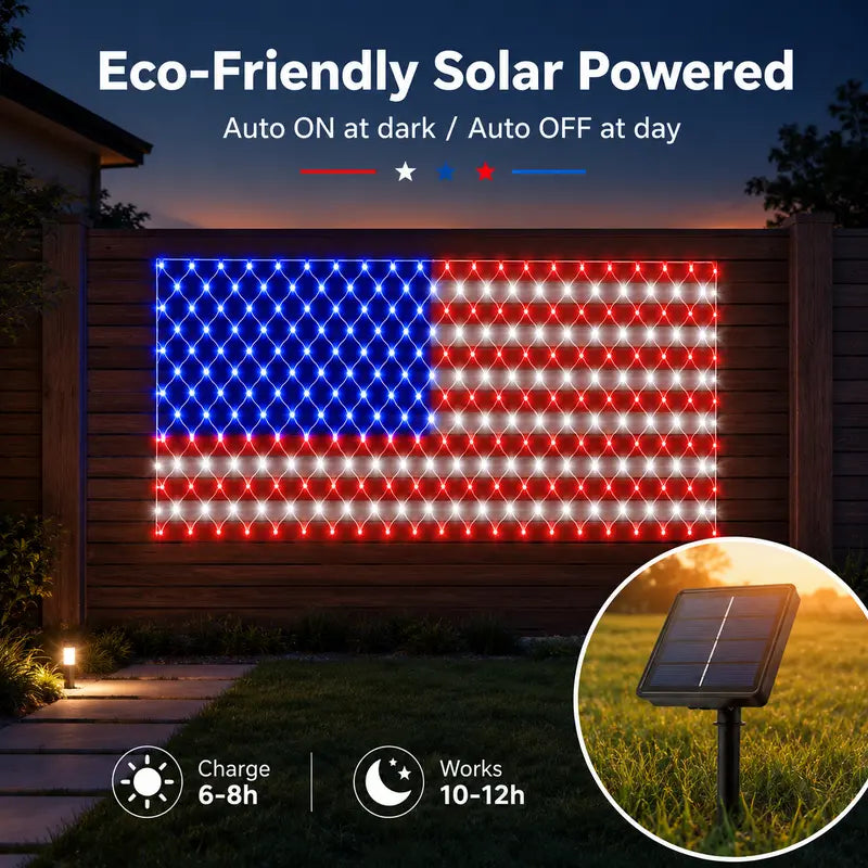 FreedomShine – Solar Powered Patriotic Flag Lights
