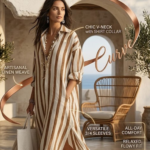 SummerMuse – Relaxed V-Neck Linen Maxi Dress