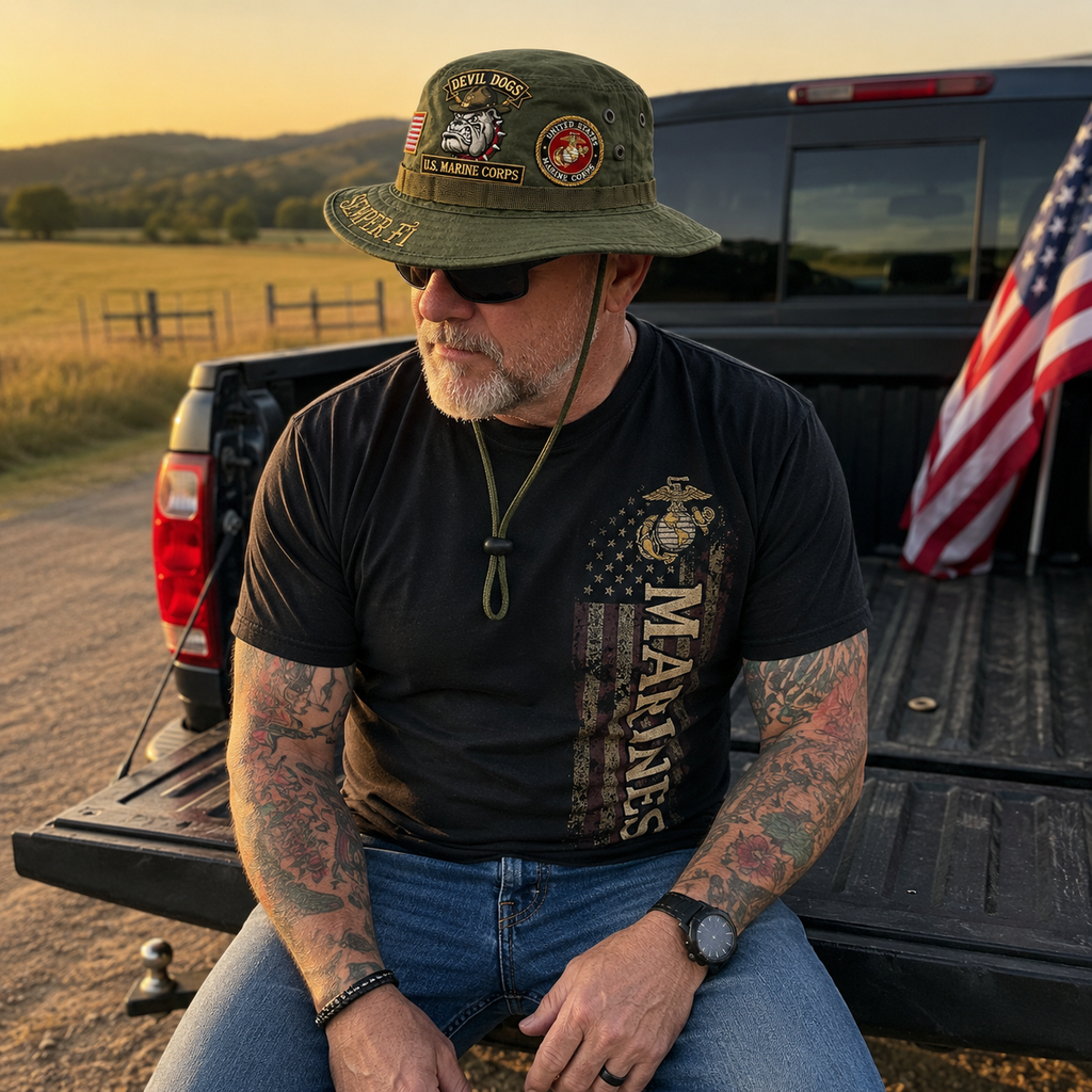 🇺🇸 Last Day Promo: 49% OFF -🐾U.S. Marine Corps Devil Dogs Tribute Boonie Hat