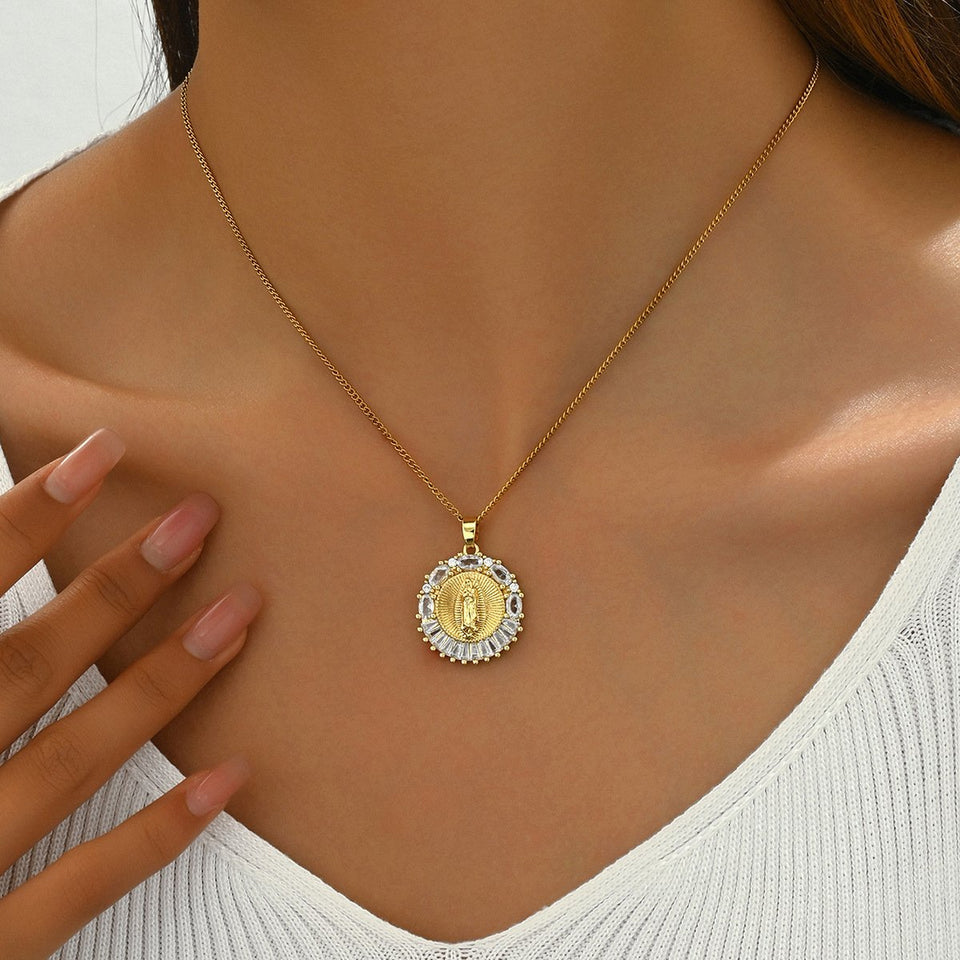 DivineAura – Virgin Mary Pendant Necklace