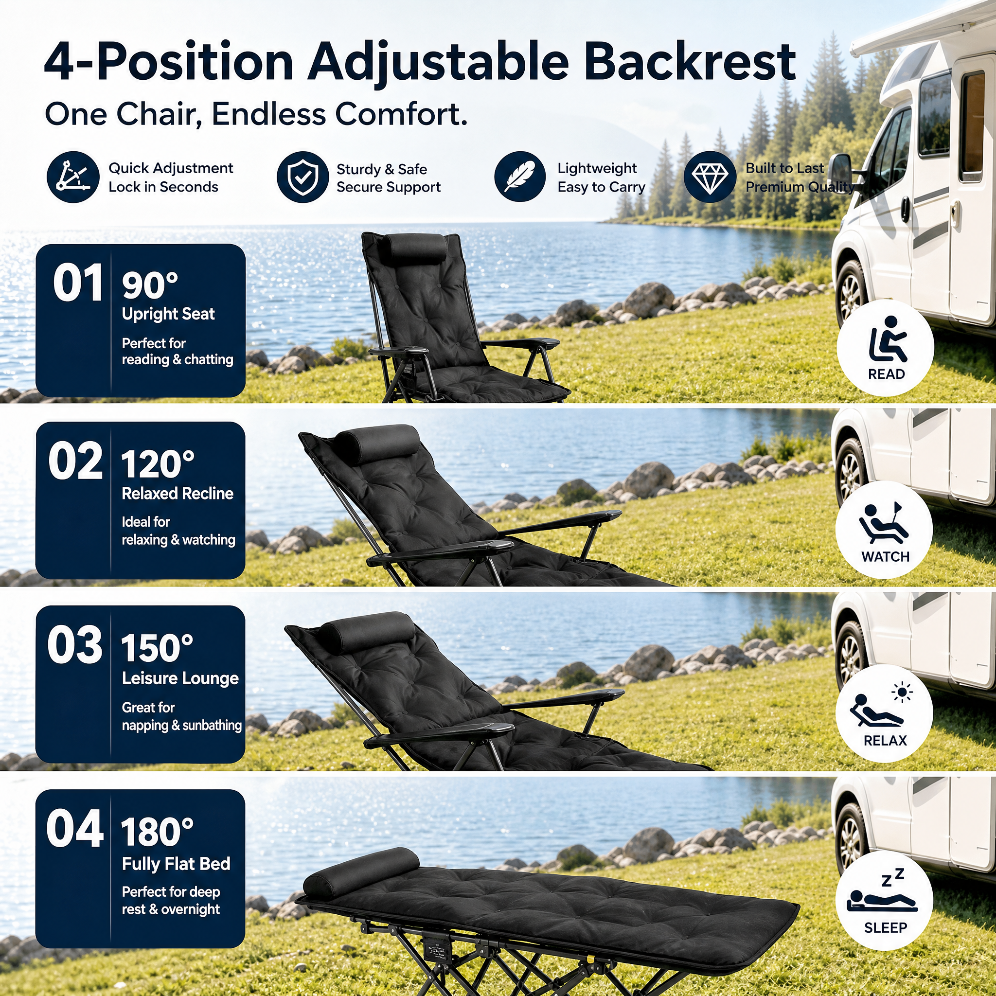 RelaxTrail – Adjustable Outdoor Folding Lounge Chair