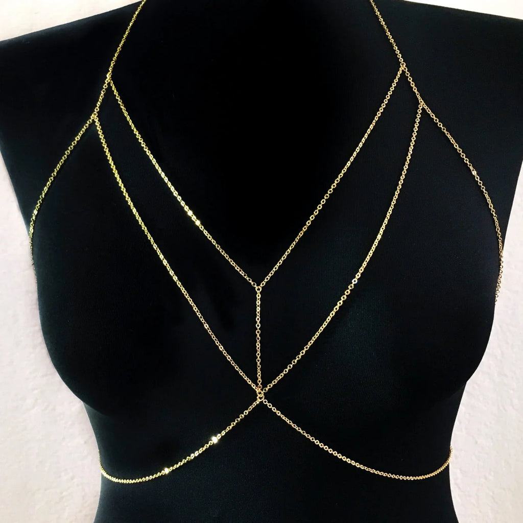 AuraChic – Statement Layered Chain Bra