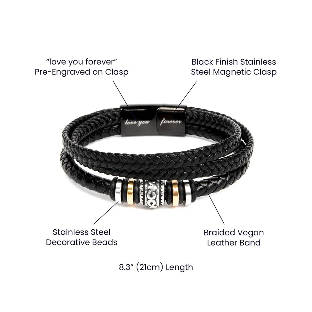 ForeverBond –  Love You Forever Leather Bracelet