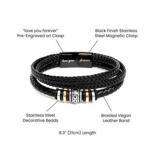 ForeverBond –  Love You Forever Leather Bracelet