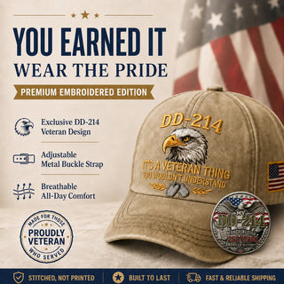 HonorWear – 3D Embroidered Veteran Cap