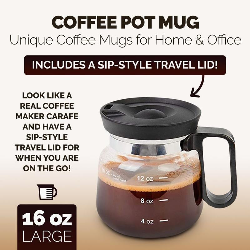 BrewVista – Coffee Pot Style Glass Mug